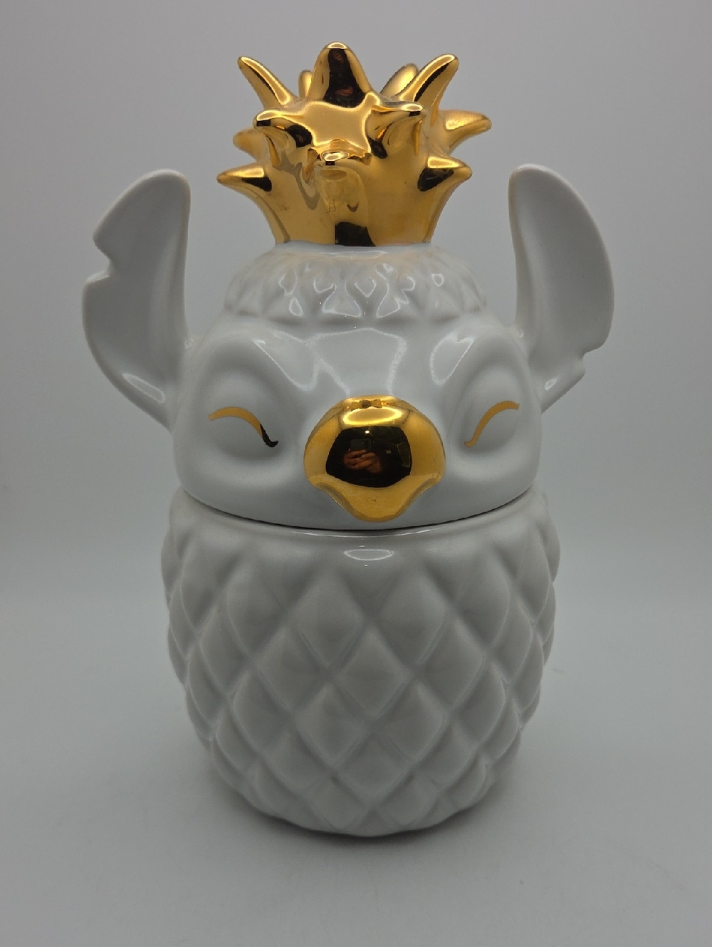 Disney Lilo & Stitch Pineapple Candle White & Gold